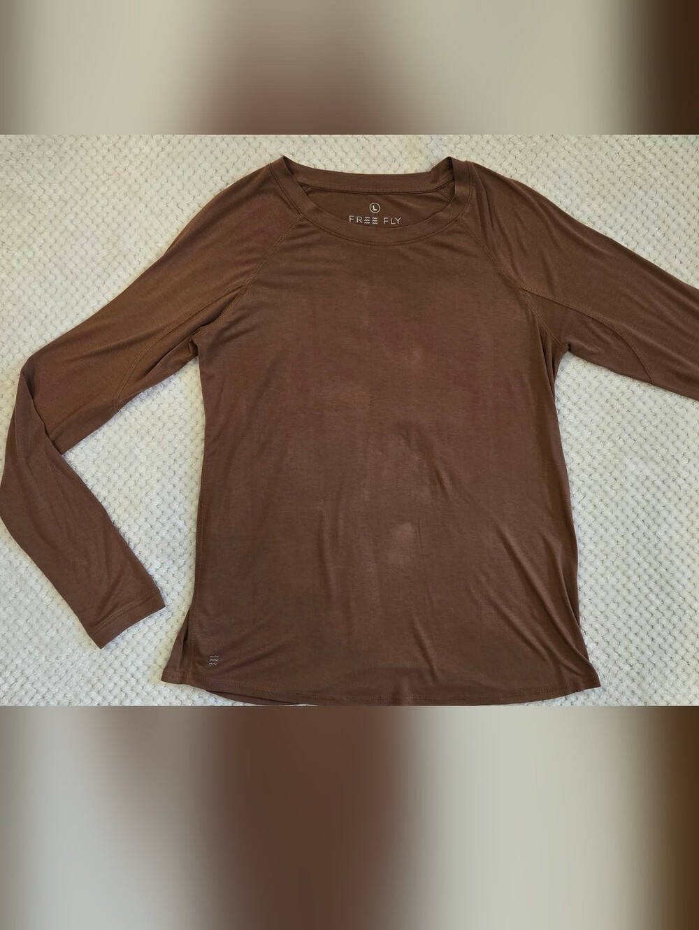 Free Fly Bamboo Shade Long Sleeve Crew Hazelnut Cocoa Large UPF Thumbholes